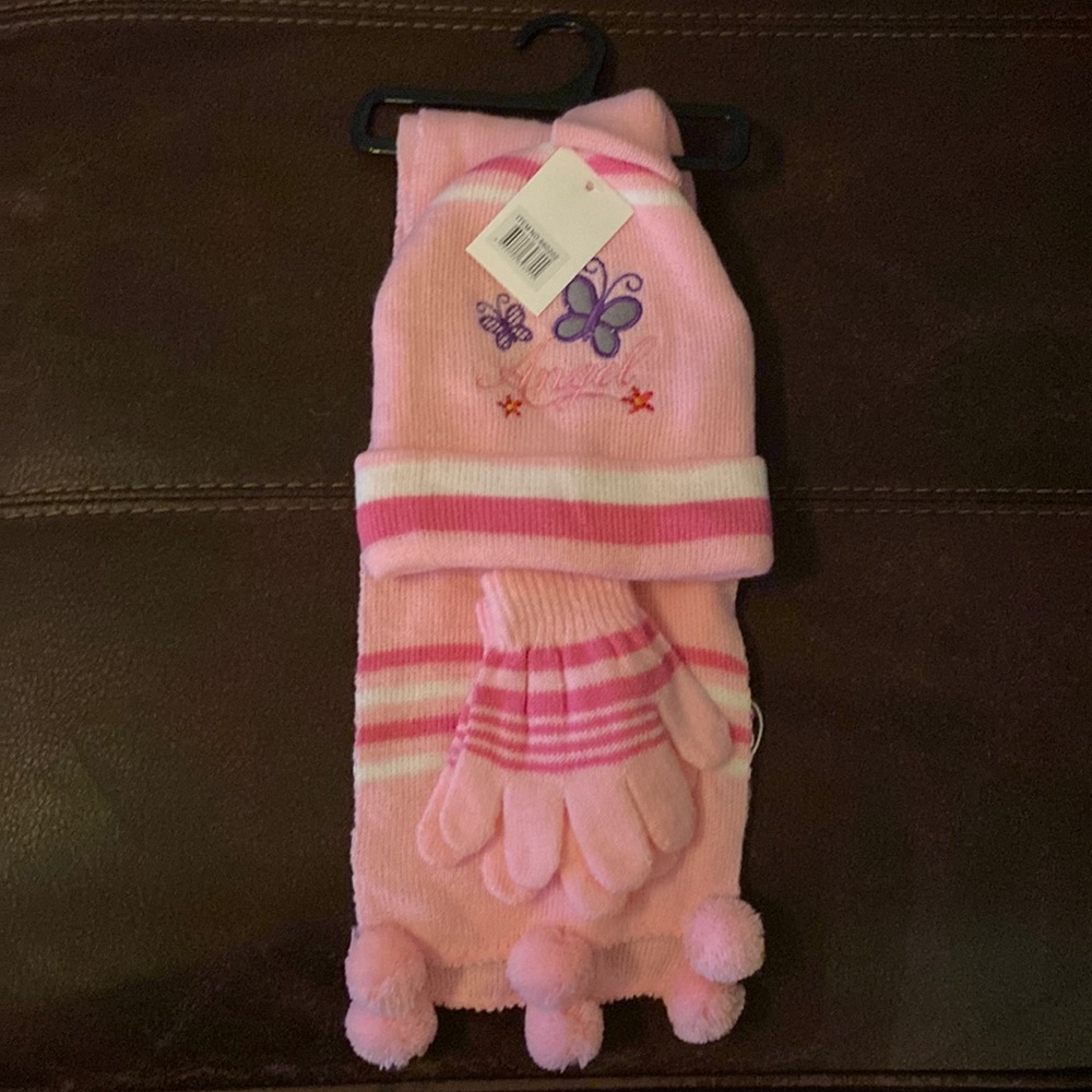 Girls Hat, Scarf, & Gloves Set